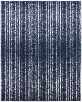 4' X 6' Blue Black and Ivory Power Loom Area Rug