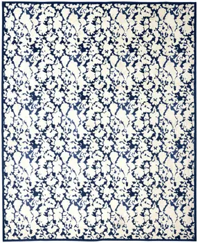 10' X 13' Blue and Ivory Abstract Power Loom Area Rug
