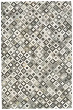 6' X 9' Black Gray and White Faux Cowhide Animal Print Power Loom Area Rug