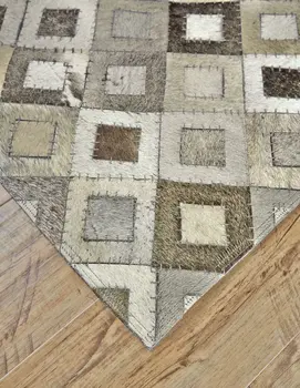 6' X 9' Black Gray and White Faux Cowhide Animal Print Power Loom Area Rug