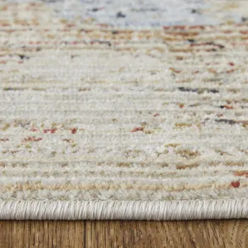 9' X 13' Blue Gray and Tan Abstract Power Loom Area Rug
