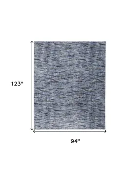 8' X 10' Blue Ivory and Tan Abstract Power Loom Area Rug