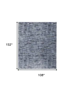 9' X 13' Blue Ivory and Tan Abstract Power Loom Area Rug