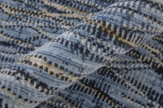 2' X 3' Blue Ivory and Tan Abstract Power Loom Area Rug