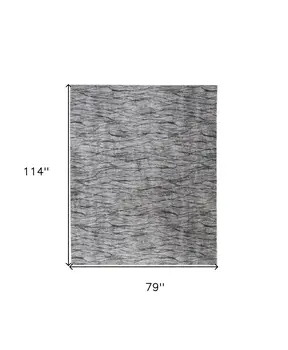 7' X 10' Gray Ivory and Tan Abstract Power Loom Area Rug