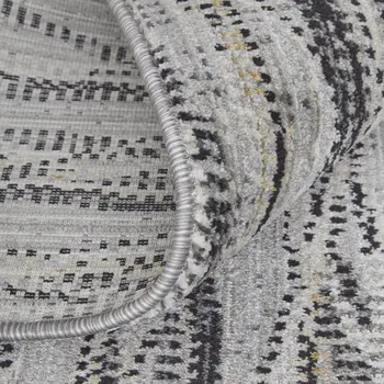 8' X 10' Gray Ivory and Tan Abstract Power Loom Area Rug