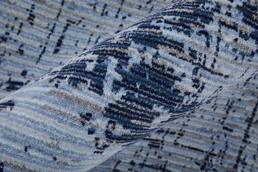 2' X 3' Light Blue and Black Abstract Power Loom Area Rug