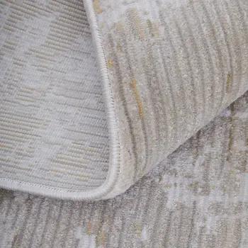 5' X 8' Gray Brown and Ivory Abstract Power Loom Area Rug