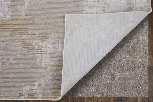 8' X 10' Gray Brown and Ivory Abstract Power Loom Area Rug