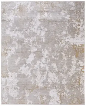 8' X 10' Gray Brown and Ivory Abstract Power Loom Area Rug