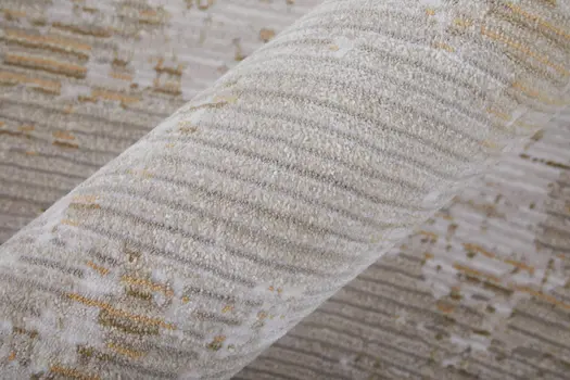 8' X 10' Gray Brown and Ivory Abstract Power Loom Area Rug