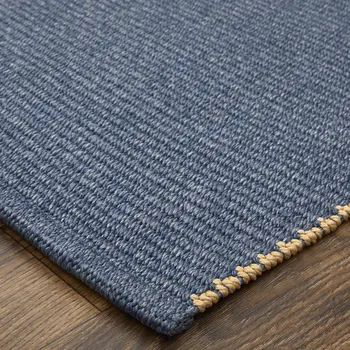 9' X 12' Blue Hand Woven Area Rug