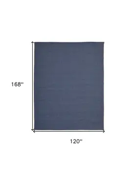 10' X 14' Blue Hand Woven Area Rug