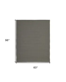 5' X 8' Green Hand Woven Area Rug