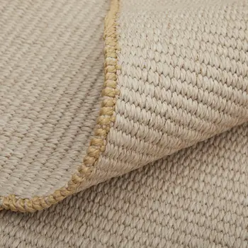 8' X 10' Ivory and Tan Hand Woven Area Rug