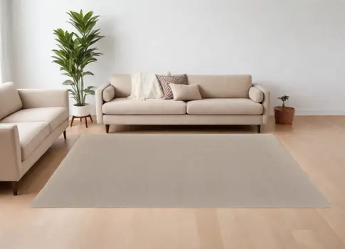 10' X 14' Ivory and Tan Hand Woven Area Rug