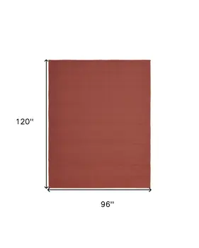 8' X 10' Red and Tan Hand Woven Area Rug