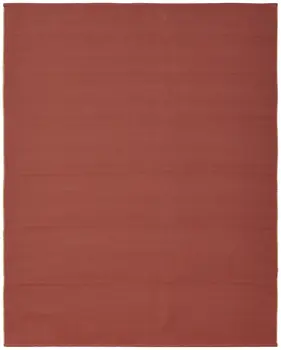 9' X 12' Red and Tan Hand Woven Area Rug