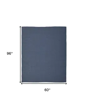 5' X 8' Blue Hand Woven Area Rug