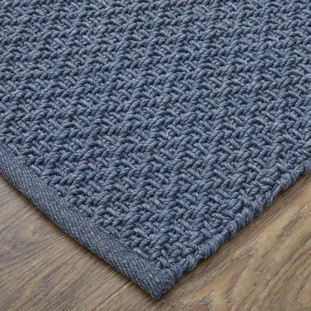 8' X 10' Blue Hand Woven Area Rug