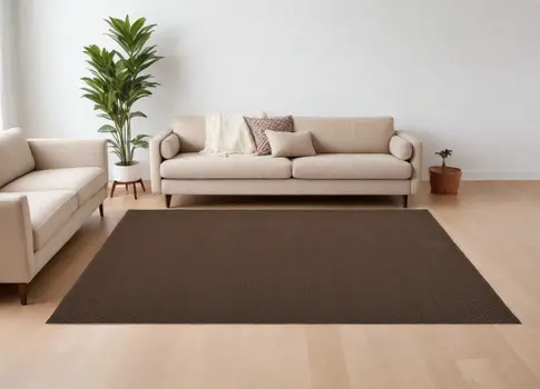 8' X 10' Brown Hand Woven Area Rug