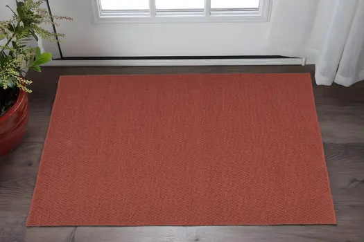 2' X 3' Red Hand Woven Area Rug