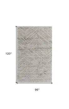 8' X 10' Ivory and Brown Geometric Power Loom Area Rug