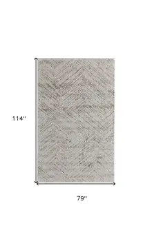 7' X 10' Ivory and Brown Geometric Power Loom Area Rug