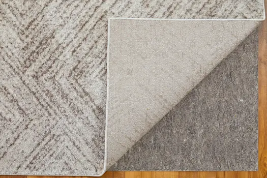 9' X 12' Ivory and Brown Geometric Power Loom Area Rug