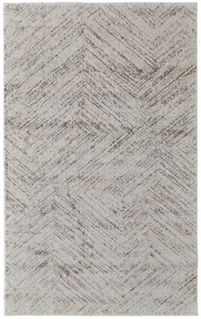 10' X 14' Ivory and Brown Geometric Power Loom Area Rug