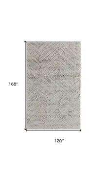 10' X 14' Ivory and Brown Geometric Power Loom Area Rug