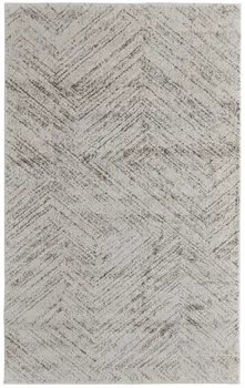 10' X 14' Ivory and Brown Geometric Power Loom Area Rug