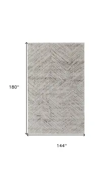 12' X 15' Ivory And Brown Geometric Area Rug