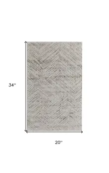 2' X 3' Ivory and Brown Geometric Power Loom Area Rug