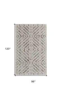 8' X 10' Ivory and Brown Geometric Power Loom Area Rug