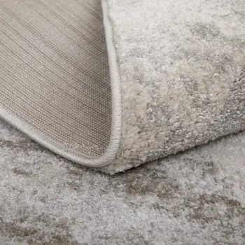 2' X 3' Ivory Gray and Brown Geometric Power Loom Area Rug