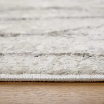 2' X 3' Ivory and Brown Geometric Power Loom Area Rug