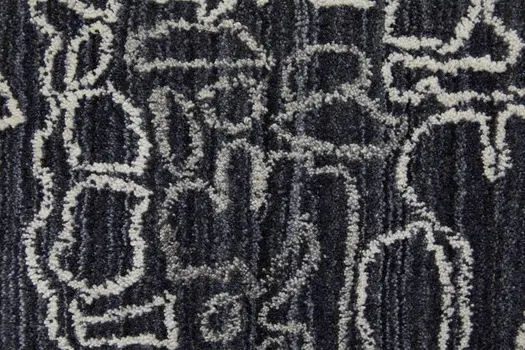 2' X 3' Black Gray and Ivory Abstract Hand Woven Area Rug