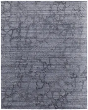 10' X 14' Gray and Blue Abstract Hand Woven Area Rug
