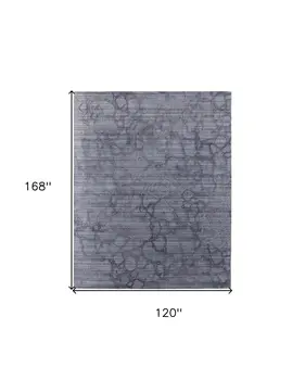10' X 14' Gray and Blue Abstract Hand Woven Area Rug