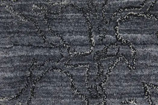 2' X 3' Gray and Blue Abstract Hand Woven Area Rug