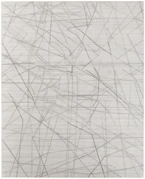 8' X 10' Gray and Ivory Abstract Hand Woven Area Rug