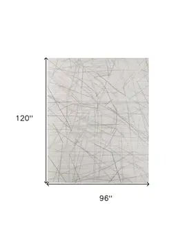 8' X 10' Gray and Ivory Abstract Hand Woven Area Rug