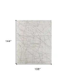 9' X 12' Gray and Ivory Abstract Hand Woven Area Rug