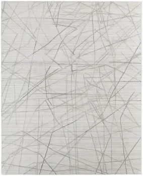 9' X 12' Gray and Ivory Abstract Hand Woven Area Rug