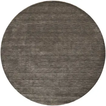 10' Brown Wool Hand Woven Round Rug