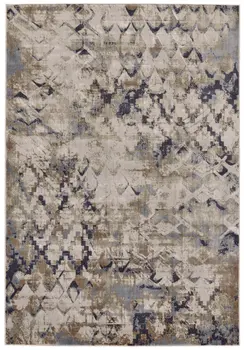 2' X 3' Gray Geometric Distressed Area Rug