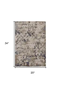 2' X 3' Gray Geometric Distressed Area Rug