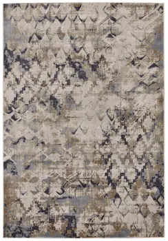 2' X 3' Gray Geometric Distressed Area Rug