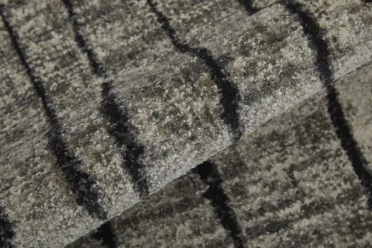 2' X 3' Black and Gray Abstract Power Loom Area Rug